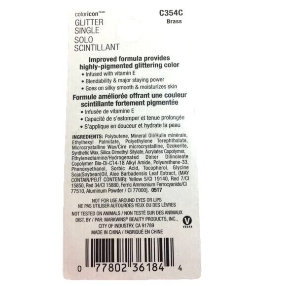 Wet n Wild Eyeshadow Coloricon Glitter 0.05 oz Brass C354C New - Picture 2 of 2